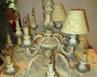 Rococo chandelier with flickering lights  with or with out shades
