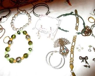Miscellaneous costume jewelry..half of it sterling 