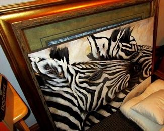Oil on canvas  Zebras