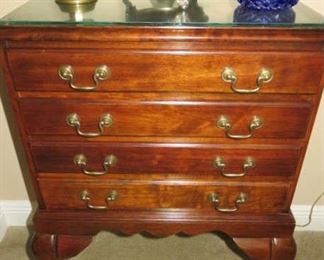 Solid Cherry Queen Anne Style 4 Drawer Silver/Flatware Chest
