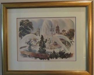 J.R. HAMIL " Horse Fountain " Signed # 665/950 Framed