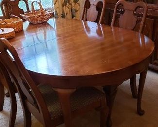 Antique Kitchen Table, Breakfront and China Cabinet