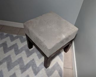 Bluegray suede stool