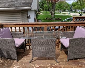 Outside wicker table and chair set