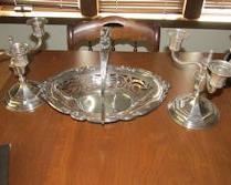 silver tray candlabra