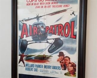 Framed original movie poster "Air Patrol"