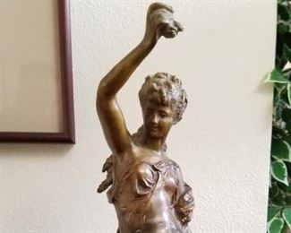 21 inch brass goddess statue