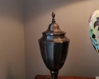 small box and metal vase decor