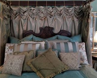 King Four-poster bed with luxurious drapery. Bedding is sold separately. 