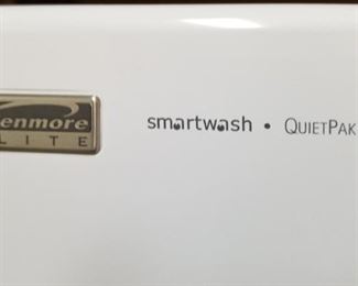 Kenmore Elite Smartwash Quietpak 9 front loading washing machine on pedestal 