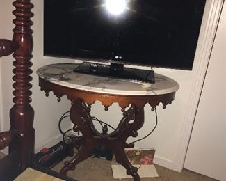 Antique Eastlake marble top table