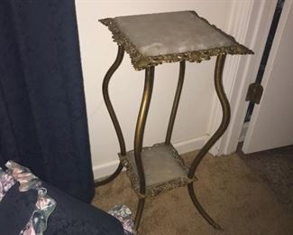 Marble and brass table