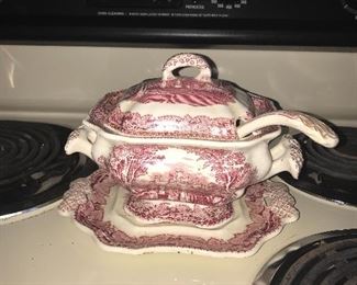 Red transfer ware collection