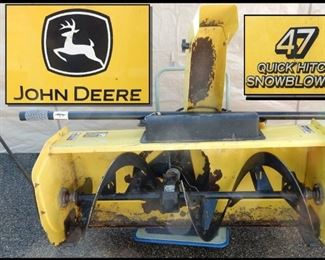 John Deere 47 (47" Wide) Quick Hitch Two Stage Snowblower that will be sold with the Lawn Mower.  
