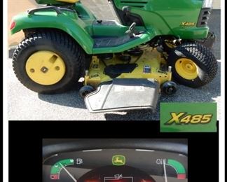 John Deere 62 inch Riding Mower. Less than 270 hours!  Comes with 47 inch shaft driven snow blower, wheel weights and chains.