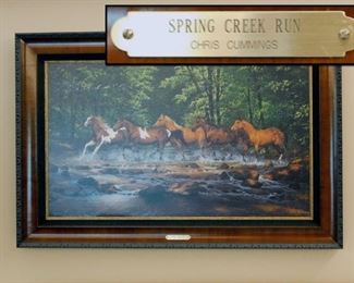 "Spring Creek Run" Limited Edition Print 38" by 23" by Chris Cummings. Beautifully framed by Wild Wings.
