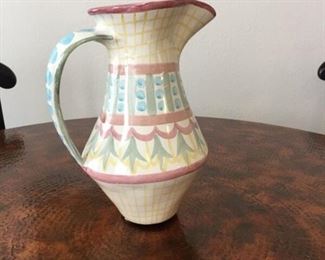 Rare, early MacKenzie-Childs “Madison” pitcher. Perfect condition; highly collectible.