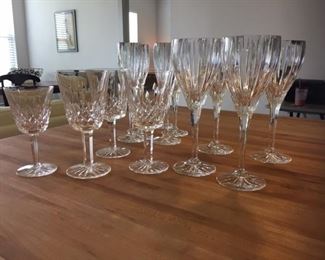 Various pieces of Waterford "Lismore" and Mikasa "Illusion" crystal stemware