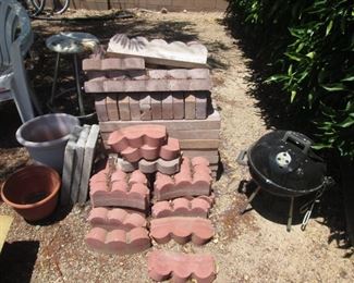 Landscape Supplies, Pavers, Pots and a Small Covered Grill