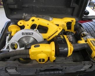 DeWalt 18V Drill, Saw, Light