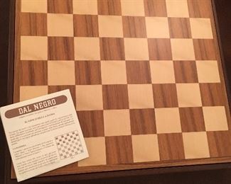 Dal Negro maple walnut chess and checker board/set
