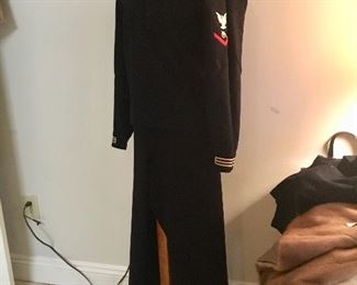 Vintage Navy uniforms...we have a total of 4-trousers, 5-tops, 1-pea coat, and 1-navy scarf