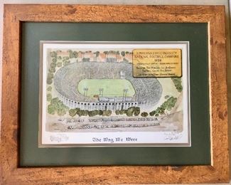 Paul Dietzel signed and numbered LSU “THE WAY WE WERE”, nicely framed