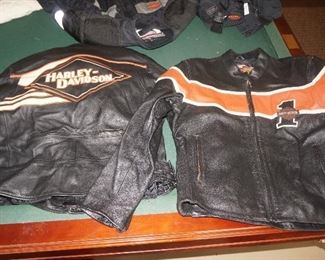 Several very nice HARLEY DAVIDSON Jackets, Leathers, and accersories