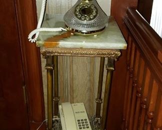 Marble Top Table & Crystal Phone