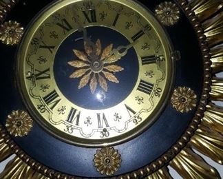 Sun Clock with Crystal Sun Rays