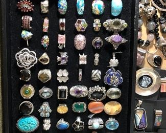 Sterling silver statement rings, 50% off.