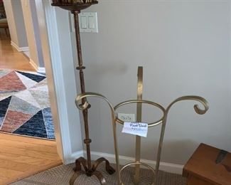 Quality metal plant stands (the taller one is also a candleholder,) specially priced at 50% off!