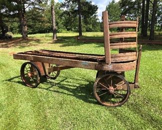 Very Old Railroad Luggage Pull Cart