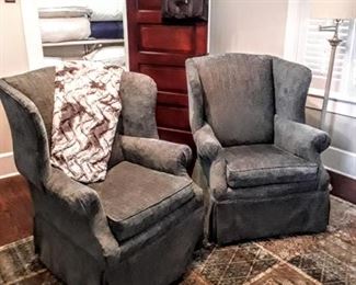 Wingback chairs, uplamp