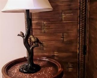 Hall stand with bird lamp