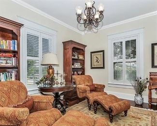 Victorian "recliners', round table, secretary, chair, art