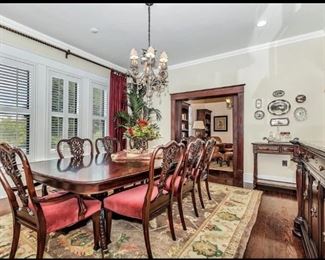 Formal dining room table with 8 chairs