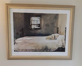 "Master Suite" white lab on white bed