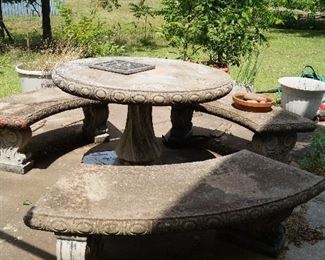 concrete table with benches
