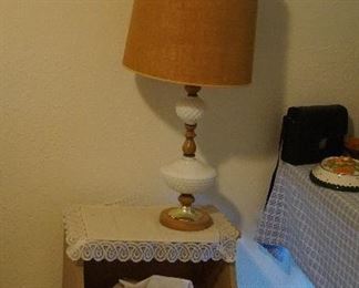 lamp, nightstand