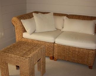 Pottery Barn Seagrass woven sectional