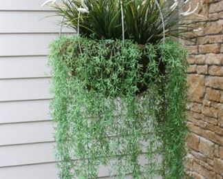 Hanging pot with faux vines