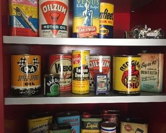 Vintage oil cans