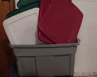 Lots of storage tubs.