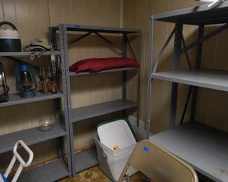 Metal shelving is also available.