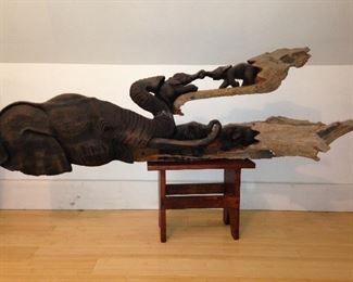 Amazing Indonesian wooden sculpture cut out of one piece of wood.