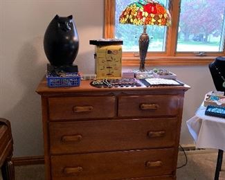 Dresser, Stained Glass Lamp
