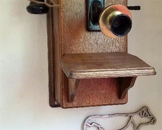 Vintage wooden telephone.