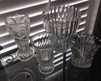 Crystal vases. 