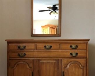 Early American Buffet and Mirror